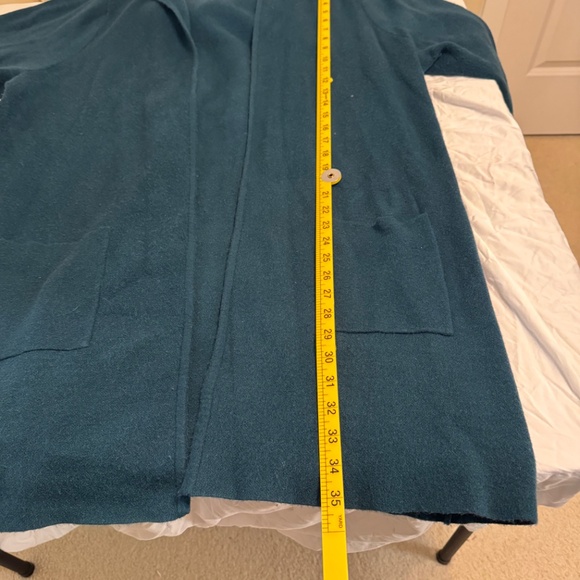 Hooded Open-Front Cardigan — Teal/Peacock - Picture 6 of 12